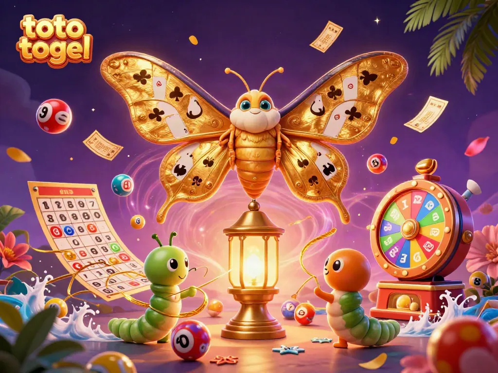 Engage in exciting toto togel activities with vibrant lottery elements, showcasing a dynamic scene of chances and wins.