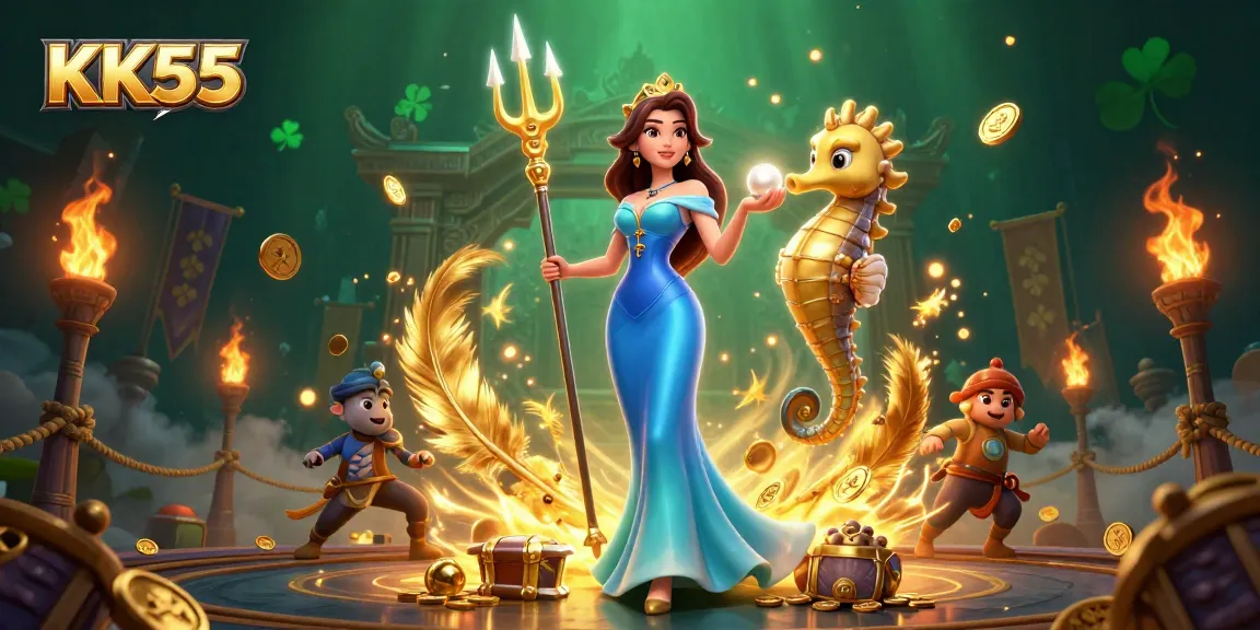 Engage with KK55's thrilling underwater casino adventures featuring glowing treasures and dynamic gameplay elements.