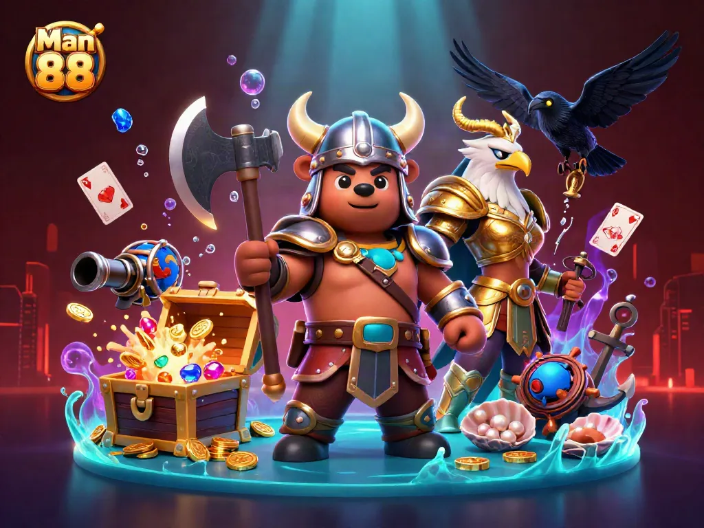 Experience thrilling gameplay with Man 88, featuring a vibrant Viking-themed casino adventure.