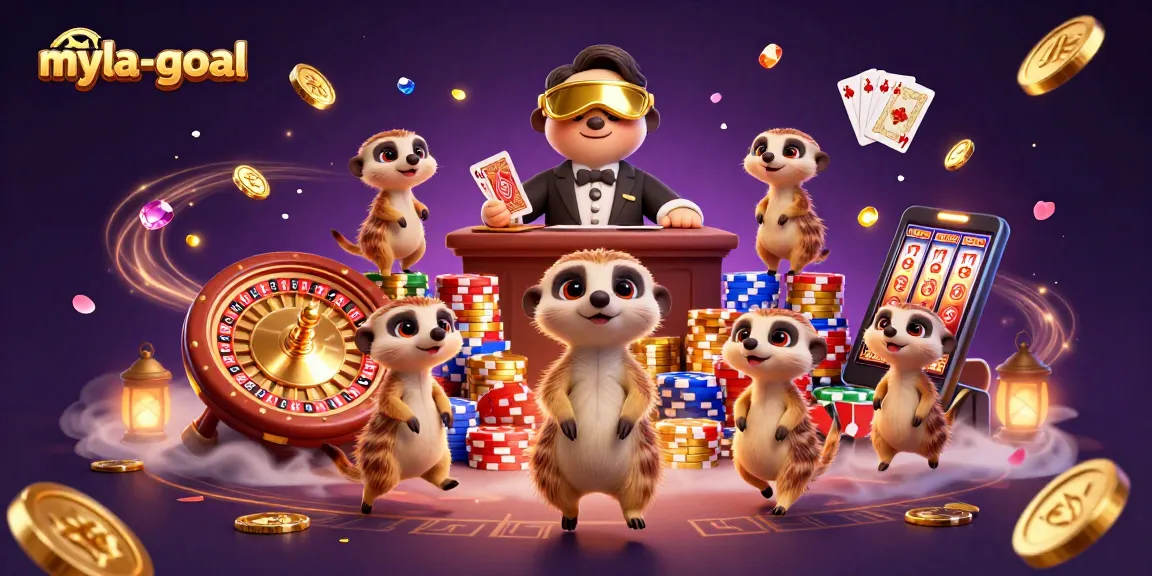 Experience myla-goal's dynamic casino world with meerkats in action, chips flying!