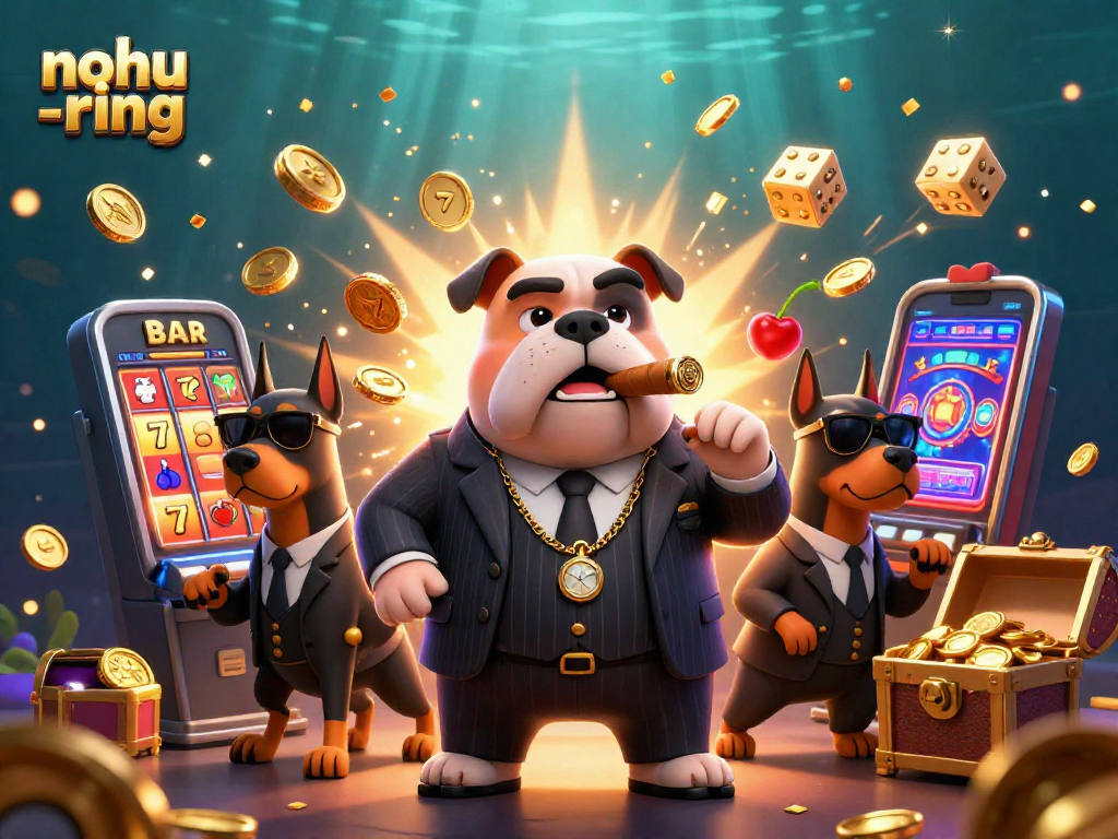 Experience the excitement of nohu-ring with a thrilling slot machine jackpot in this dynamic casino scene.