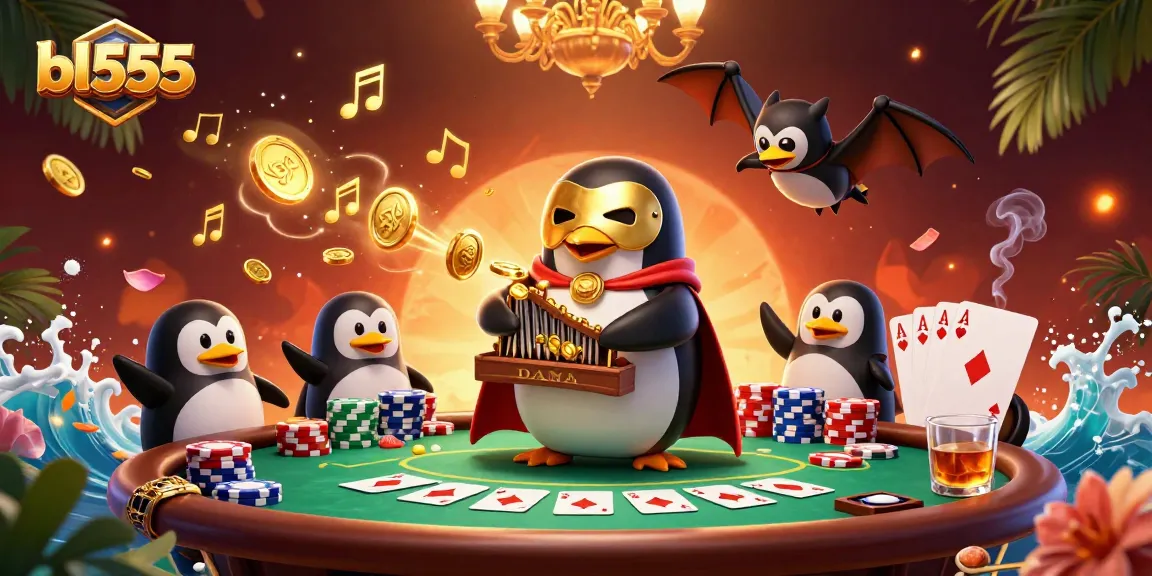 Engage in thrilling gameplay at bl555, where a playful phantom penguin creates a golden spectacle.