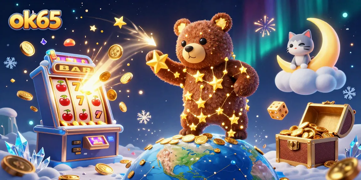 Experience the excitement of ok65 with a colorful jackpot explosion from slot machines and dynamic casino elements.