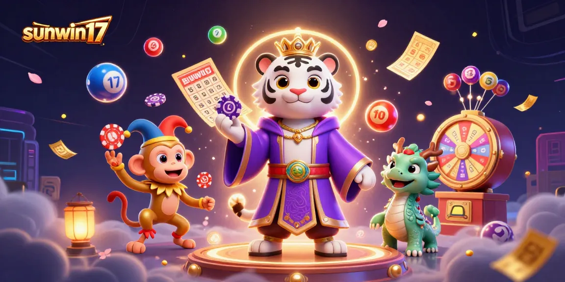 Engage in thrilling gameplay with sunwin17, where excitement and colorful lottery elements blend in a vibrant casino scene.