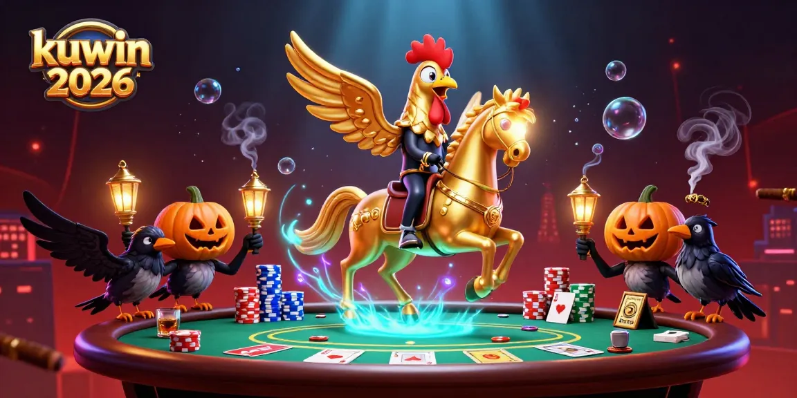 Kuwin 2026 showcases vibrant characters playing high-stakes poker in a dynamic casino scene.