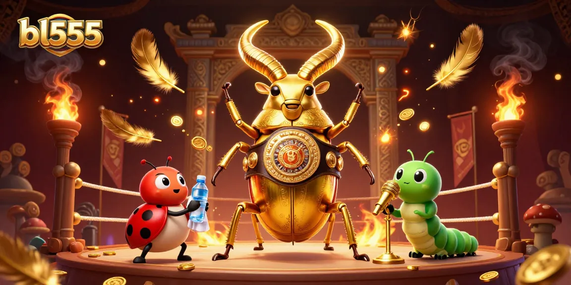 Engage with bl555's dynamic gaming experience through a golden stag beetle boxing championship.