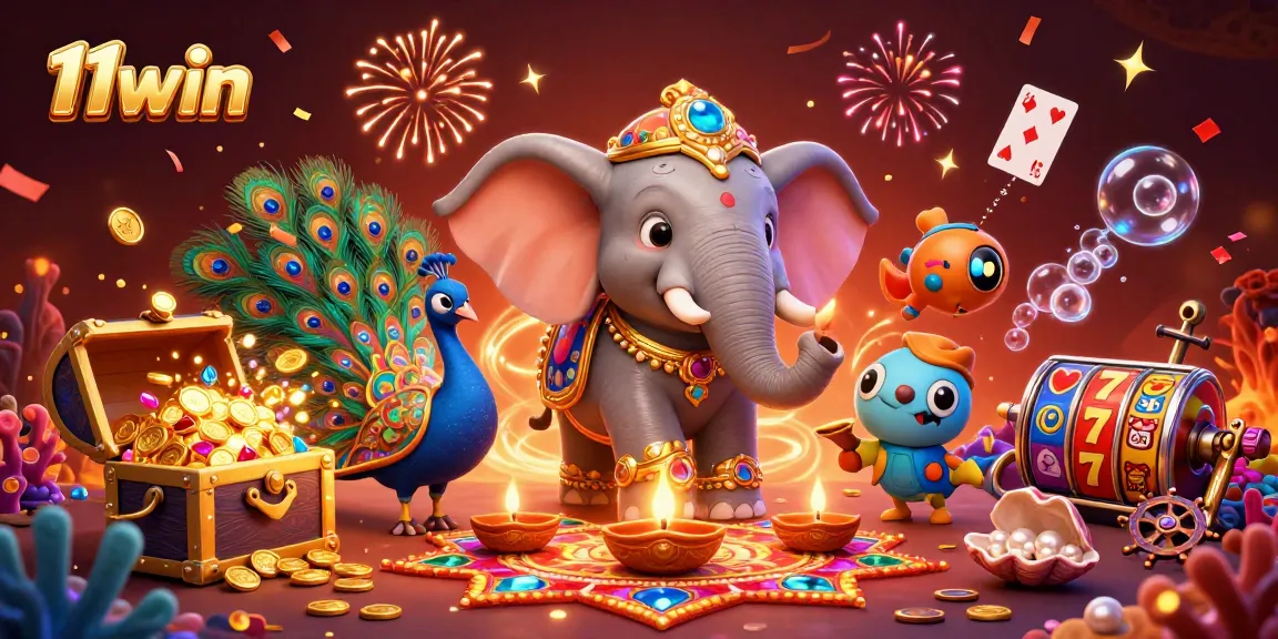 Experience the excitement at 11win with vibrant slot reels and animated casino elements.