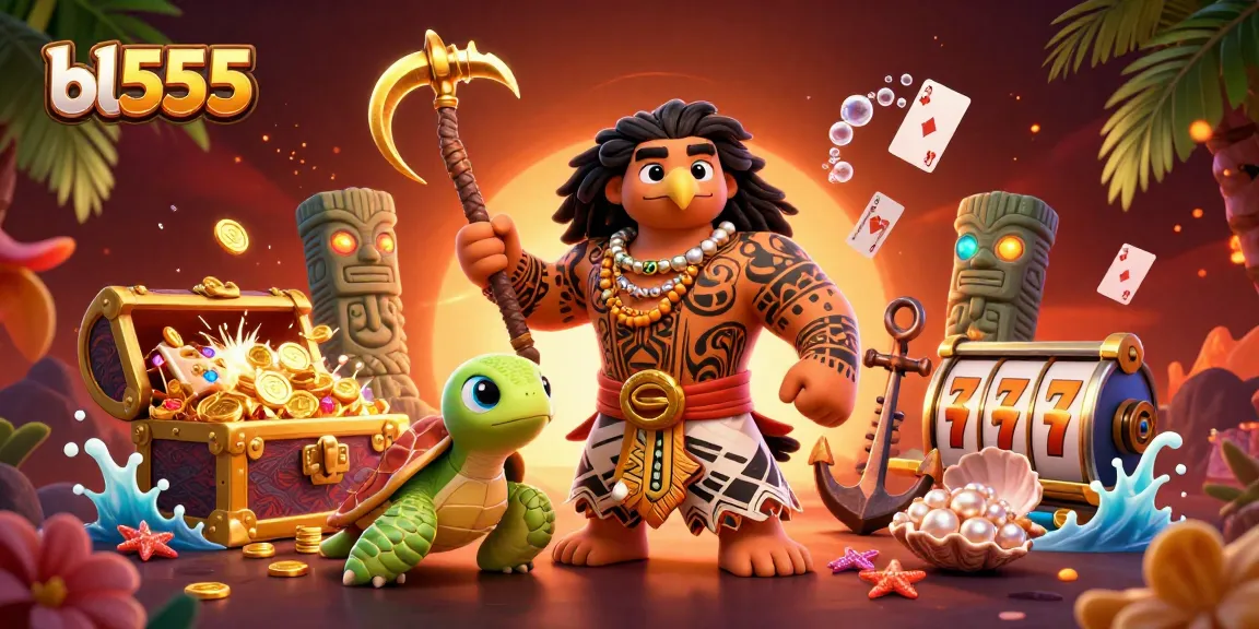 Experience thrilling gameplay at bl555 with colorful slot reels and demigod characters.