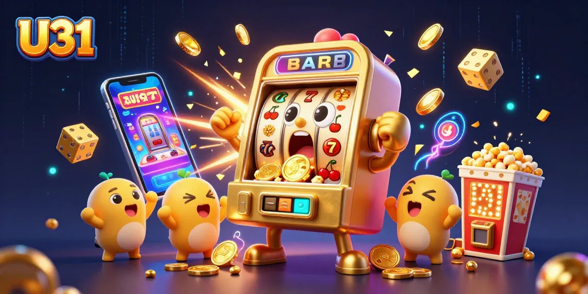 U31's golden slot machine celebrates with jackpots, coins flying, and festive vibes!