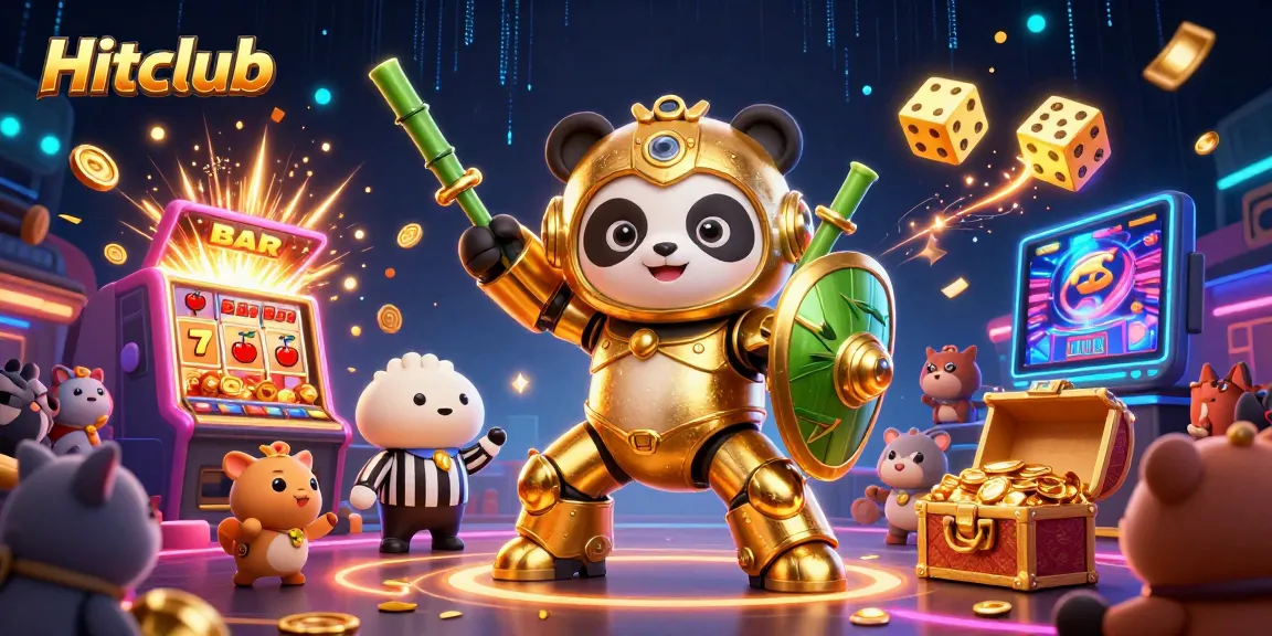 Hitclub players engage in exciting casino games with animated characters and vibrant elements.