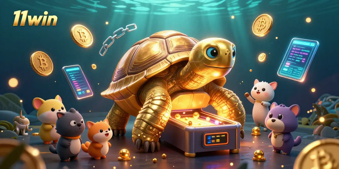 Engage in thrilling gameplay at 11win, featuring gold tortoise pinball action.