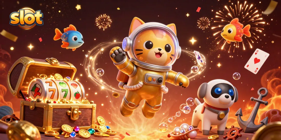 Engage in thrilling slot gameplay amidst a cosmic adventure with vibrant creatures and treasures.