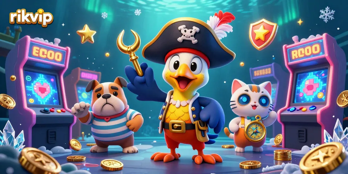 Engage with rikvip's thrilling arcade casino adventure with colorful machines and animated characters.